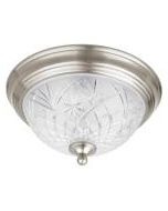 Hampton Bay RS190301 13 in. 2-Light Satin Nickel Flush Mount with Clear Glass Shade