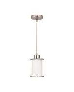 Home Decorators Collection 7429P-71 1-Light Brushed Nickel Mini-Pendant with White Glass Shade