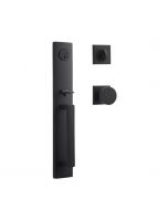 Baldwin SCSANXCONCRR190 Santa Cruz Standard C Keyway Single Cylinder Keyed Entry Handleset with Modern Knob and Modern Round Interior Trim from The Reserve Collection