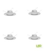 Commerical Electric 5 in. and 6 in. White Integrated LED Recessed Trim, 2700K Soft White (4-Pack)