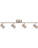 Envirolite 4-Light Led Track Fixture, 3 Ft., Straight Bar, Brushed Nickel, Dimmable, Integrated Led Included