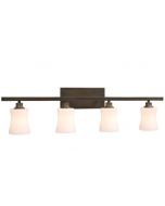 Galaxy Lighting 4-Light Vanity Oil Rubbed Bronze with White Glass