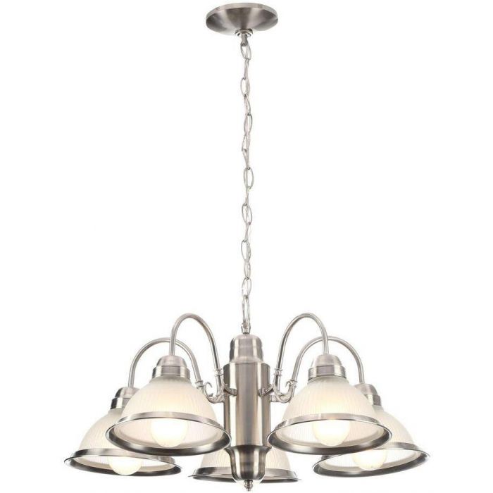 Hampton Bay 1-Light Brushed Nickel Wall Sconce with Frosted Opal Glass Shade. 
