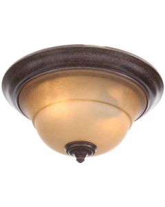 Hampton Bay 14713 Essex 2-Light Aged Black Flush Mount