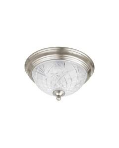 Hampton Bay RS190301 13 in. 2-Light Satin Nickel Flush Mount with Clear Glass Shade