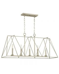 Ferncroft 5-Light Silver Ridge Chandelier with Antique Nickel Accents