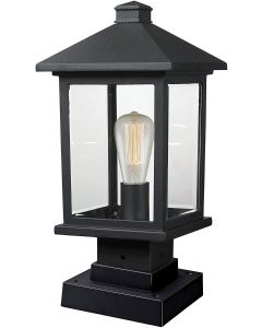 Z-Lite 531PHMS-BK 1 Post Mount Light, Black