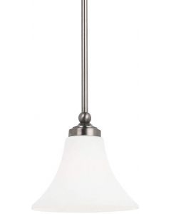 Sea Gull Lighting 61180-965, Montreal Mini Cone Pendant, 1 Light, 75 Total Watts, Nickel