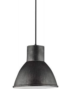 Sea Gull Lighting 6517401EN3-846 Division Street 15 in. W. 1-Light Weathered Gray Pendant with LED Bulb