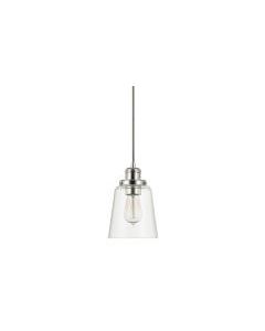 Home Decorators Collection 7435P-32 1-Light Polished Nickel Pendant with Clear Glass Shade and Silver Cord