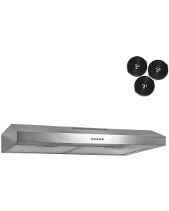 AKDY RH0332 24 in. Convertible Under Cabinet Mount Range Hood in White Stainless Steel