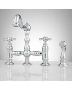 Delilah Deck-Mount Bridge Faucet with Side Spray - Chrome