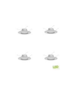 Commerical Electric 5 in. and 6 in. White Integrated LED Recessed Trim, 2700K Soft White (4-Pack)