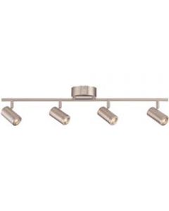 Envirolite 4-Light Led Track Fixture, 3 Ft., Straight Bar, Brushed Nickel, Dimmable, Integrated Led Included