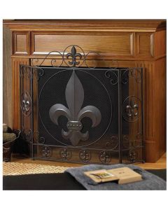 BSD National Supplies Victorian Fleur De Lis Iron Fireplace Screen