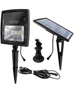 Gama Sonic Solar Powered Flood Light, Warm White LEDs, Outdoor Stake or Flat Mount, Black (GS-203)