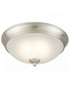 Commercial Electric 11 in. 60-Watt Equivalent Brushed Nickel LED Flush Mount