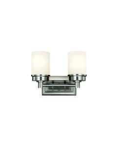 Hampton Bay NB23307 Cade2-Light Brushed Nickel Vanity Light with Frosted Glass Shades