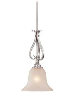 Vaxcel USA PD35491BN Monrovia 1 Light Transitional Mini Pendant Lighting Fixture in Nickel, Glass