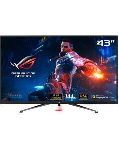 ASUS ROG Swift PG43UQ 43” 4K HDR DSC Gaming Monitor, (3840 x 2160), 144Hz, G-SYNC Compatible, 1ms, Eye Care, DisplayHDR 1000, DisplayPort HDMI USB, Aura Sync,BLACK