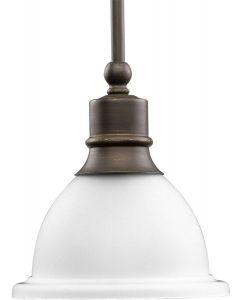 Progress Lighting P5078-20 Madison Antique Bronze Transitional Etched Glass Dome Pendant Light