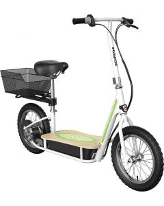 Razor EcoSmart Metro Electric Scooter – Padded Seat, Wide Bamboo Deck, 16" Air-Filled Tires, Rear-Wheel Drive